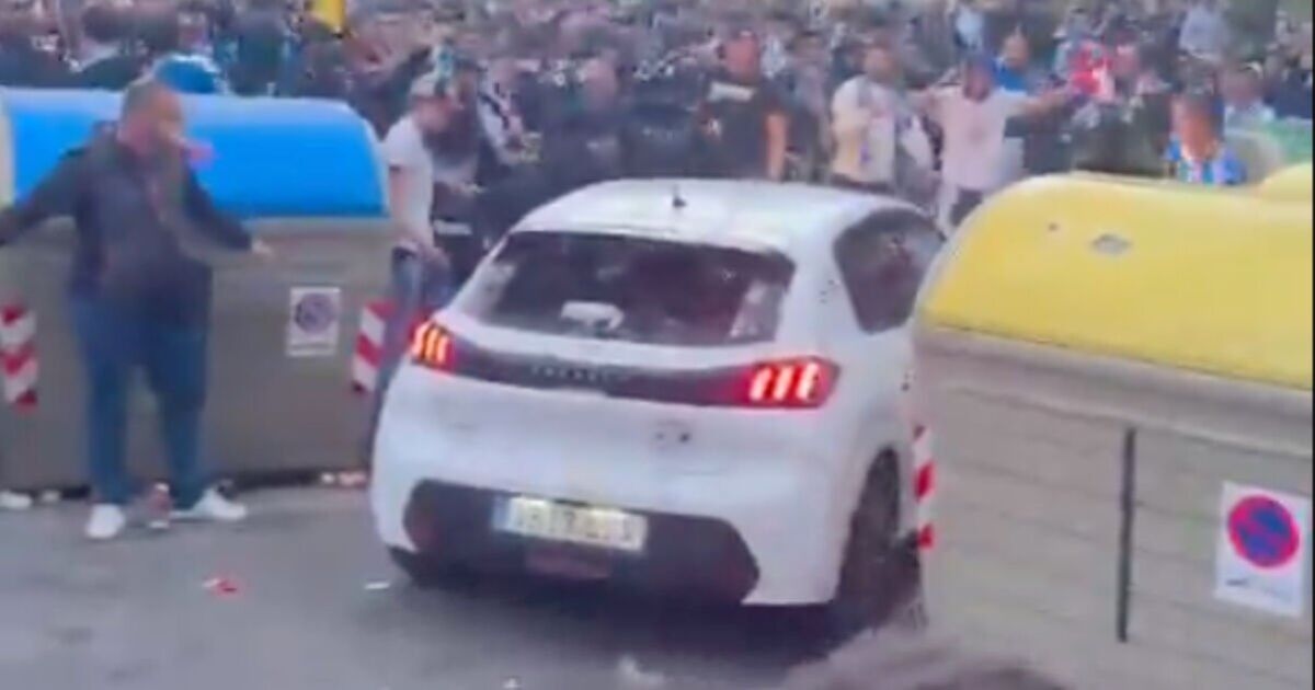 Espanyol fans mowed down by car in horrific incident as bloodied supporters dragged away