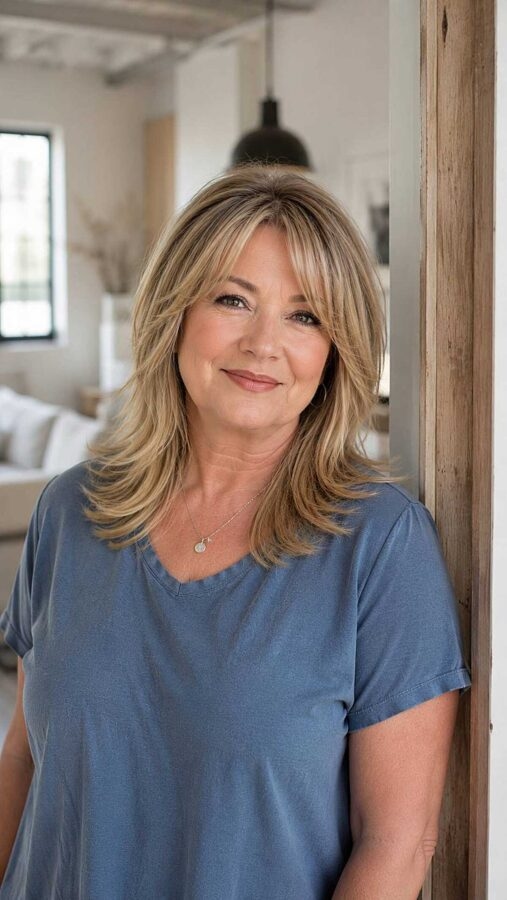 Heres What to Ask Your Hairstylist If You’re in Your 50s with a Round Face