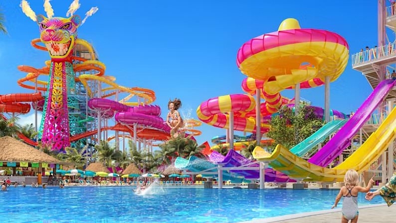 Royal Caribbean представляет курорт «идеальный пляжный день» для пассажиров круизов — с самой длинной в мире ленивой рекой и самой высокой водной горкой в ​​Америке