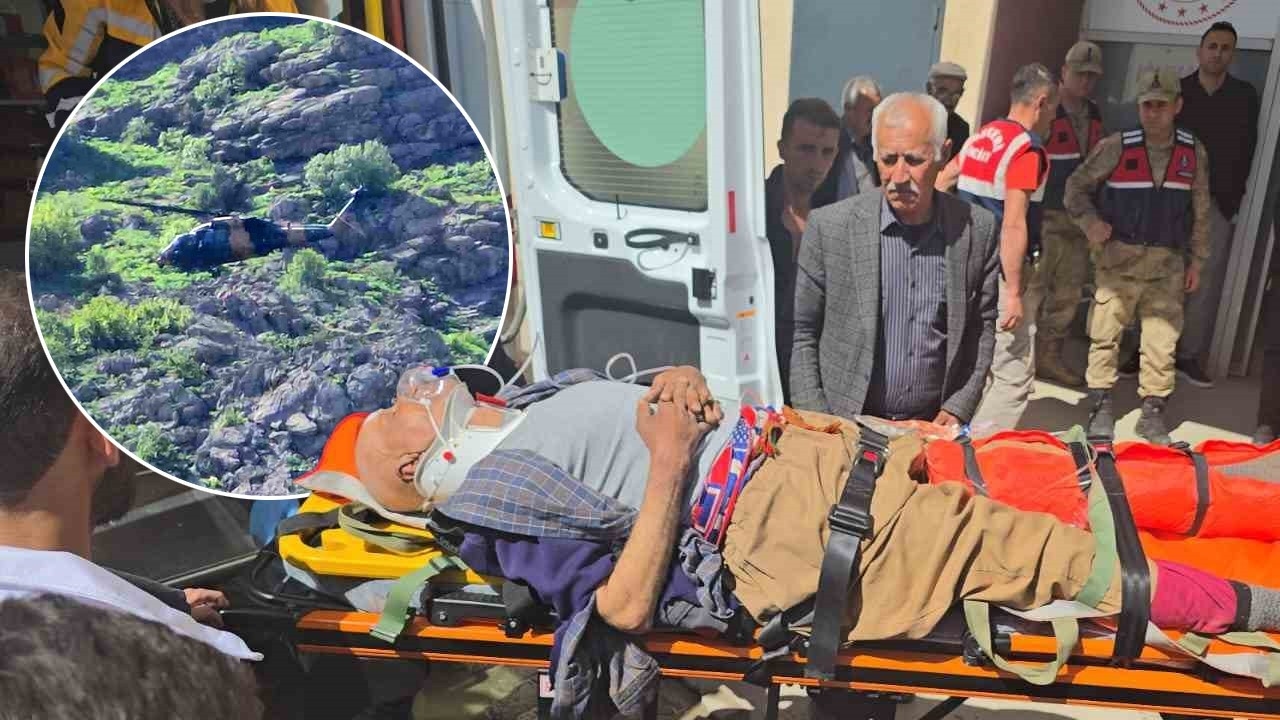 An old man who went to pick beets was rescued by a helicopter!