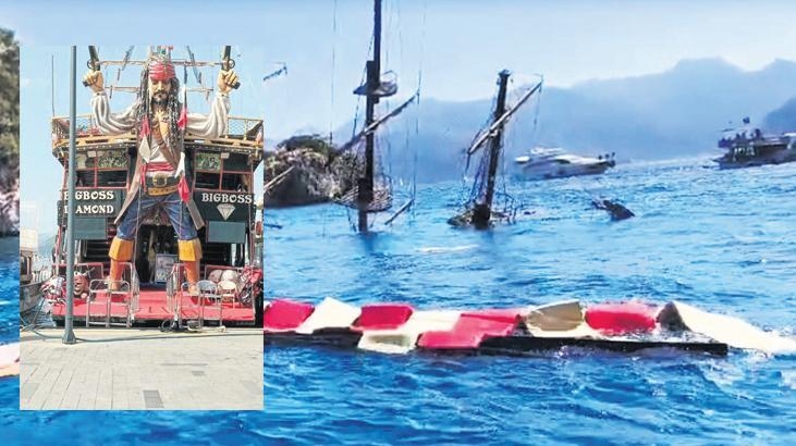 Marmaris’te tur teknesi battı