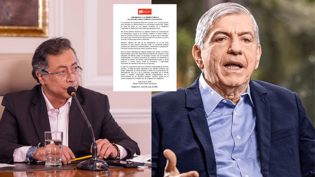 Presidente Gustavo Petro rechaza pedido de César Gaviria de no votar la consulta popular: 'No es liberal'