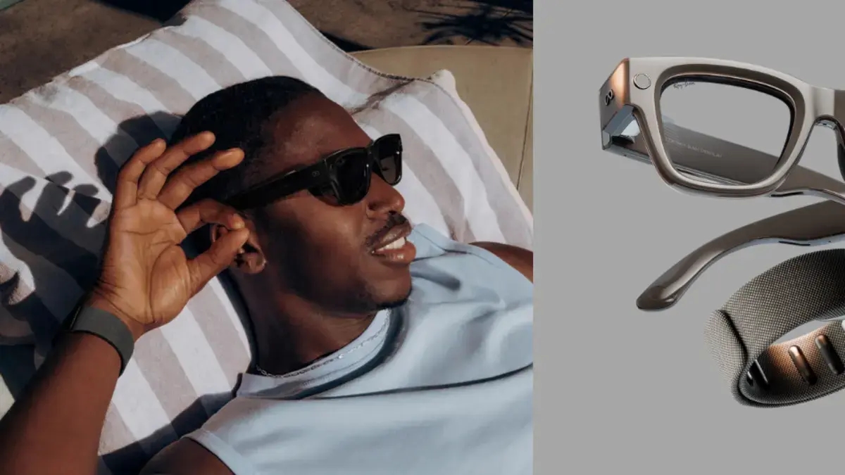 Meta unveils the new Ray-Ban Display: smart glasses with a color screen, built-in AI, and an EMG bracelet for gesture control.