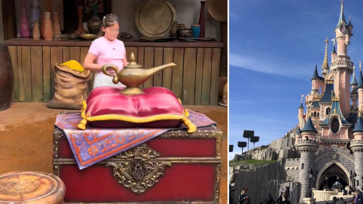 Video | La conmovedora petición que una niña con cáncer terminal le hizo al genio de la lámpara mágica en Disneyland París