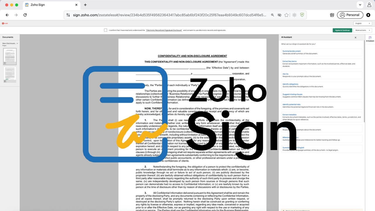 Zoho Sign erhält neue KI-Funktionen, die kleinen Unternehmen helfen, intelligenter zu arbeiten