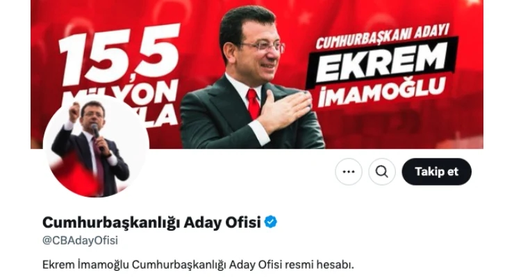 “Presidential Candidate Office” account opened for İmamoğlu