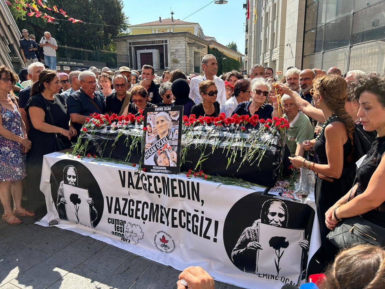 Emine Ocak was sent off to her final resting place in Galatasaray Square.