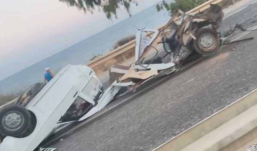 İkiye bölünen araçta feci şekilde can verdi