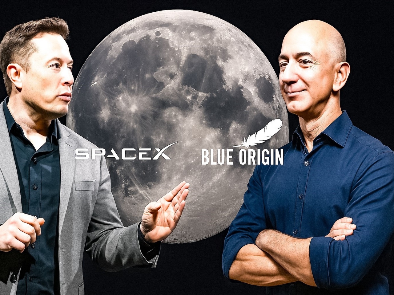 Elon Musk gegen Jeff Bezos: Der Kampf um den Milliarden-Dollar-Vertrag, der darüber entscheiden wird, wer den Mond kontrolliert.
