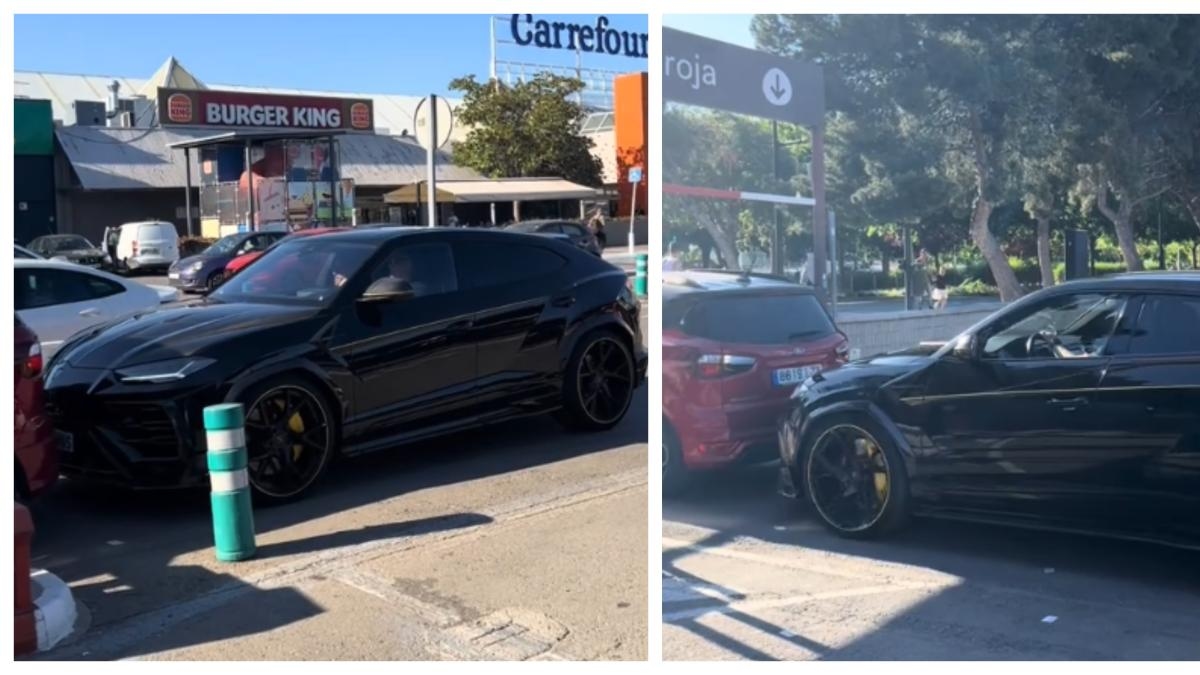 Er filmt einen Lamborghini Urus in einem Einkaufszentrum in Valencia und ist sprachlos, als er festhält, was dieser beim Verlassen des Parkplatzes macht: „Damit habe ich nicht gerechnet.“