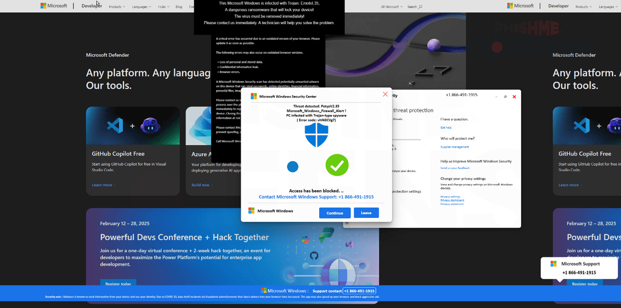 Новая афера с технической поддержкой использует логотип Microsoft для поддельной блокировки браузера и кражи данных